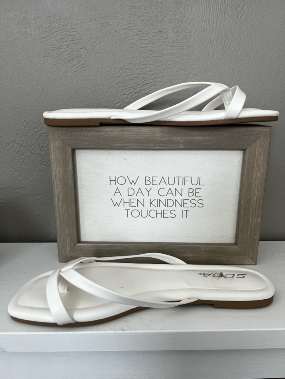 Soda White Crisscross Strap Women's Sandal